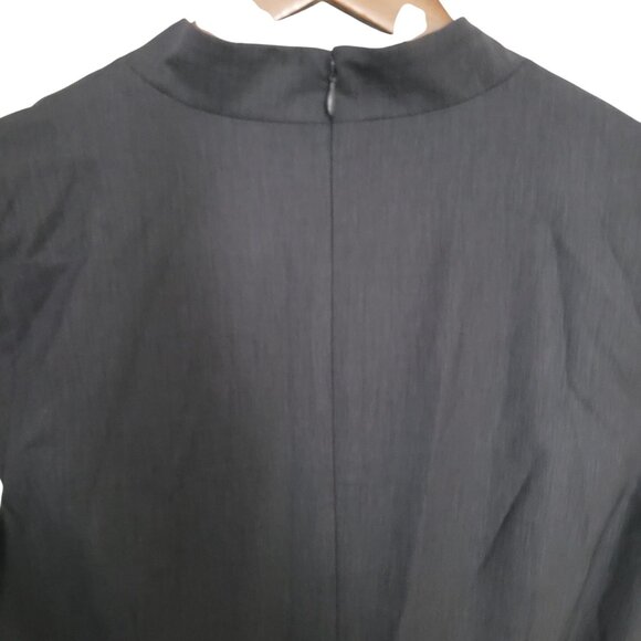 Ann Taylor Wool Blend Dress Womens Size10 Charcoal Belted Notched Collar NWT - Picture 6 of 8